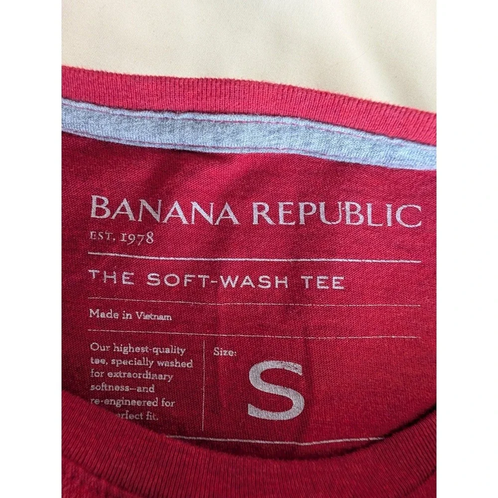 Banana Republic Mens Soft-Wash Tee Red Short Sleeve‎ Crew Neck T-Shirt Size S
